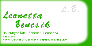 leonetta bencsik business card